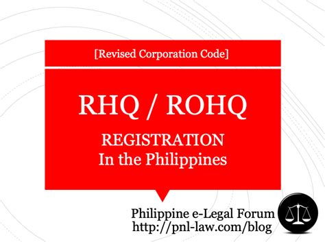 ROHQ Registration Services in the Philippines for .